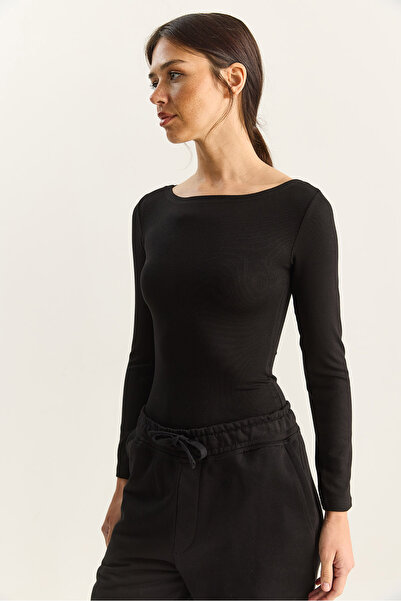 Bianco Lucci Women's Cotton Boat Neck Blouse 6025 60283832