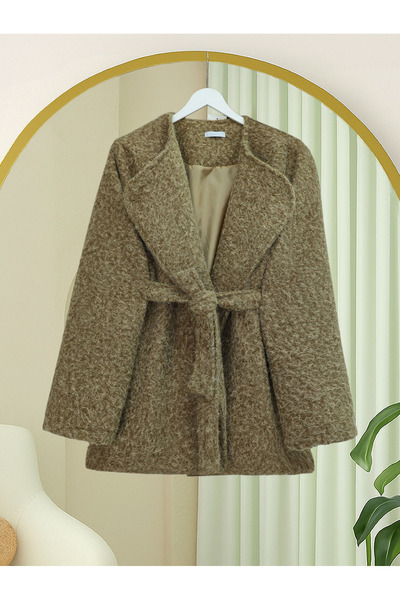 Modamorfo Lined Single Button Belted Beard Cap - Caramel