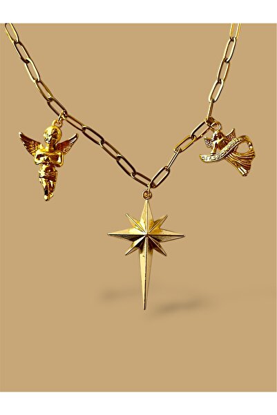 FALAVİ  Kutup Yıldızı Charm Çelik Kolye