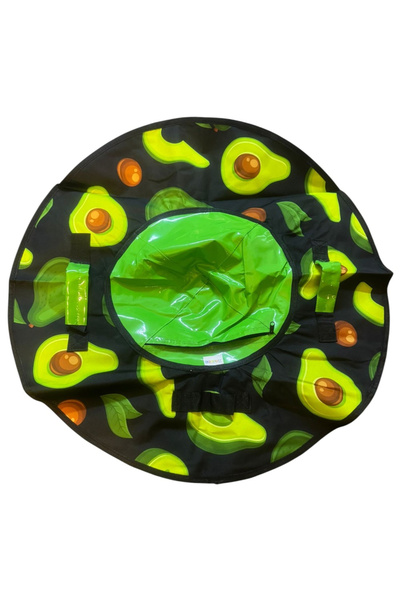 Krista Round Inflatable Sledge with Rubber Chamber, 80 cm, Avocado Green