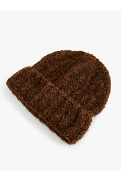 Koton Soft Textured Fold Detailed Knitted Beanie