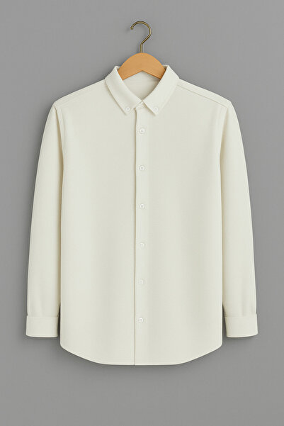 mavisima erkek giyimi Ανδρικό πουκάμισο Premium Crepe εφαρμοστό σε λευκό χρώμα – Νέα σεζόν