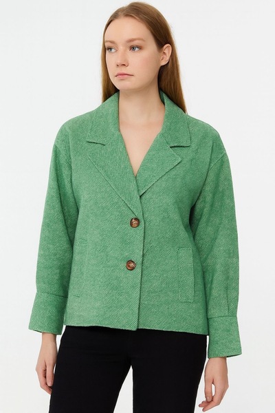 mazelf سترة شتوية منقوشة بنمط عظم السمك