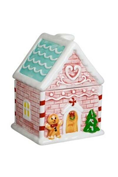 Tessari Borcan de Crăciun din ceramică pentru fursecuri - Căsuță de turtă dul...
