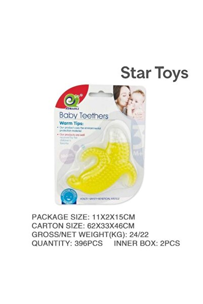 STAR TOYS Banana-shaped baby teether – safe silicone for teething
