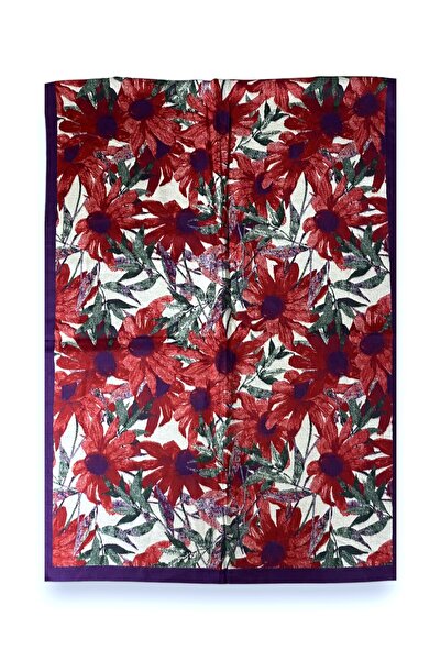 GOX Red Flower Pattern Oil Painting Shawl