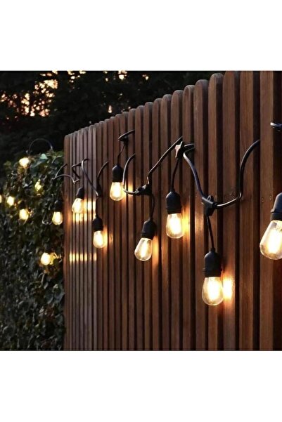 UNİBOX Ghirlanda Luminoasa 5M, 10 Becuri Filament E27, Lumina Calda, Cablu IP65, Conectabila, Terasa Curte,