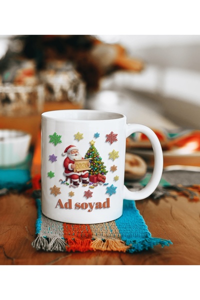 Yılbaşı temalı kupa isim yazılır