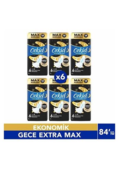 Orkid OrkidHijyenik Ped Ultra Gece Ekstra Max 14' lü 6 Adet