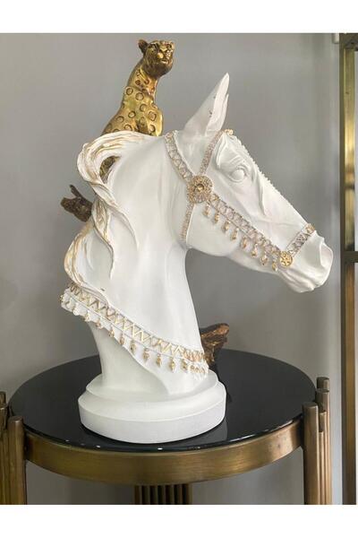 Mirsa Global Dekoratif At Kafası Büst Büyük Boy Heykeli