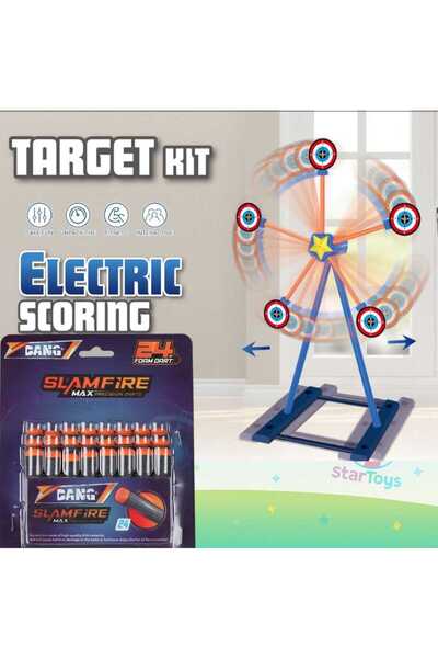 STAR TOYS Spinning target game with electric score counter + 24 foam pellets