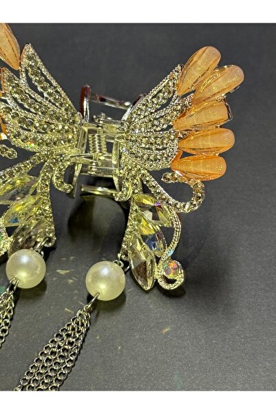 JHTshop مشبك شعر على شكل فراشة مرصعة بالأحجار، مشبك مخلب من حجر الراين، مشبك ...