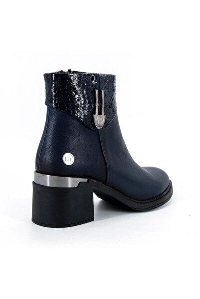 Mammamia 8430 Genuine Leather Women's Thick Heeled Boots