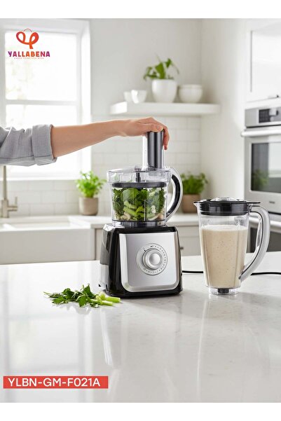 Generic Food Processor with Blender GM-F021A – 500W, 1.2L Jar & 1.0L Bowl, Variable Speed + Safety System