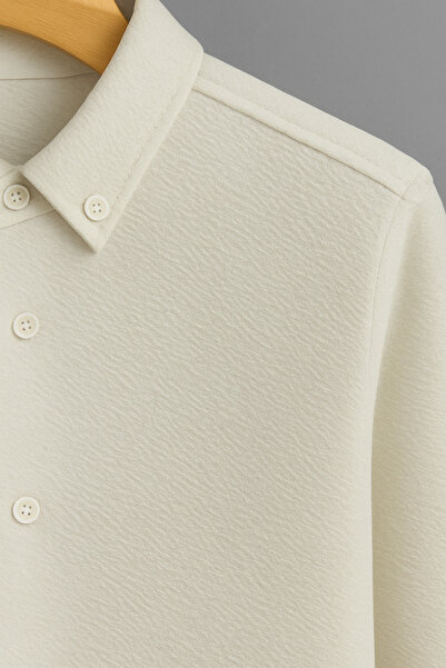 mavisima erkek giyimi Ανδρικό πουκάμισο Premium Crepe εφαρμοστό σε λευκό χρώμα – Νέα σεζόν