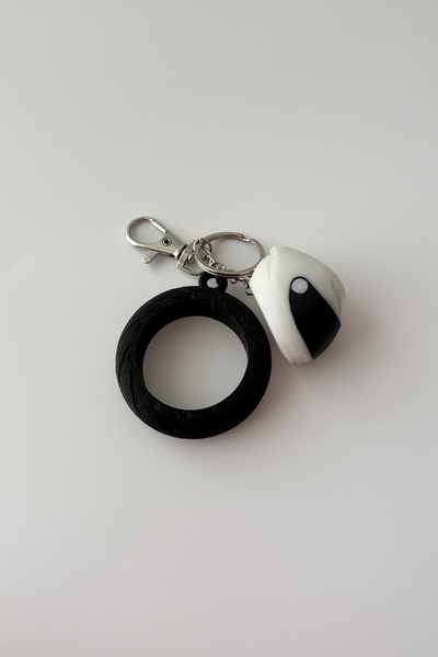 sin istanbul Motorcycle Silver Chain Keychain, Bag Ornament