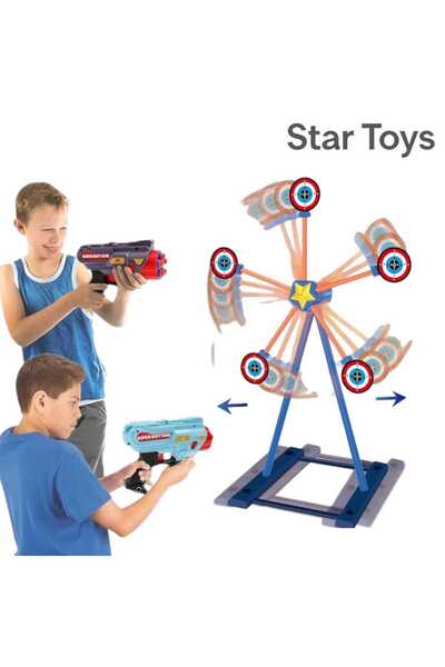 STAR TOYS Spinning target game with electric score counter + 24 foam pellets
