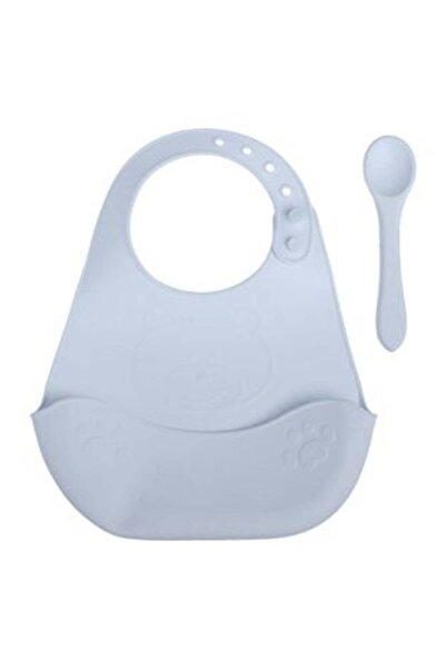 BAMI NETWORK Baveta cu Colector de Alimente & Lingura din Silicon Bleu Labuta...