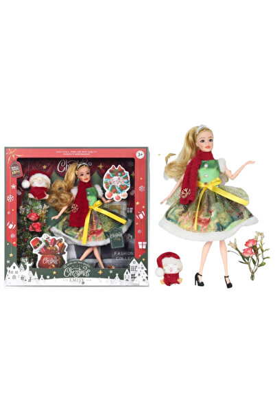 OEM Păpușă verde de Crăciun cu zână, 30 cm, cu accesorii