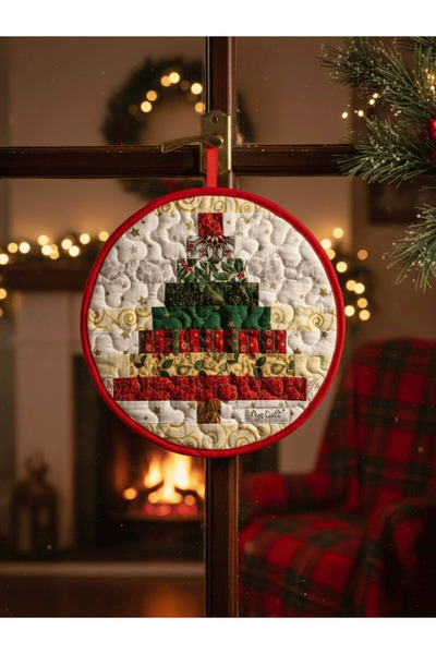 Genel Markalar Yılbaşı Temalı Kapı Süsü, Kırmızı Dekoratif Panosu, Şık ve Neş...