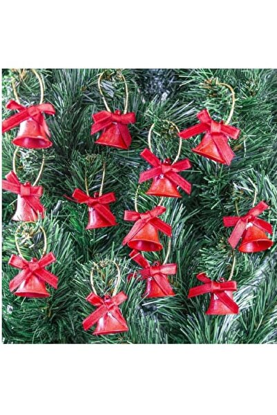 Bkmc Christmas Pine Tree Ornament with Red Bell Figure Christmas Tree Ornamen...