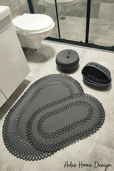 ADES HOME DESİGN Juta, Kupaonski set, Set za kupanje, Kupaonska prostirka, Se...