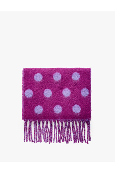 Koton Eșarfă lungă cu textura moale cu ciucuri cu buline