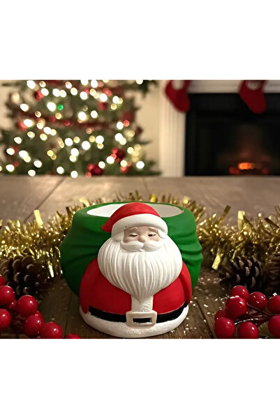 Herum Suport pentru pix în formă de Moș Crăciun, LUCRAT MANUAL, ceramică, pic...