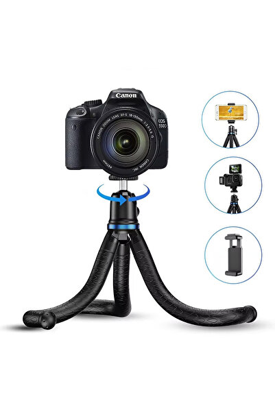 APEXEL Profesyonel 30cm Esnek Ahtapot Tripod ve Vlog Kiti Telefon Tutucu Gopr...