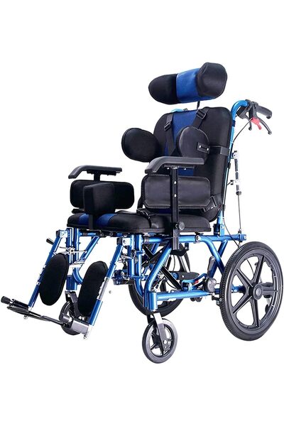 unkown كرسي متحرك قابل للطي مصنوع من سبائك الألومنيوم مع صينية قابلة للفصل لل...