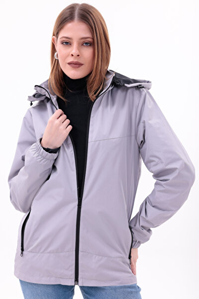 freemen Women's Stone Removable Hooded Raincoat Coat
