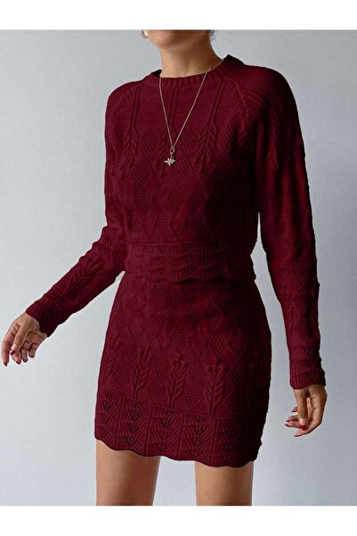 EFENDİX Plus Size Lace-Like Knit Sets