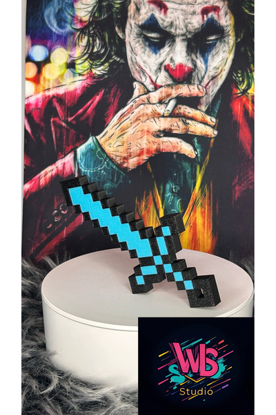 WLS studio Minecraft Elmas Kılıç Figür | Organik | Yeni Nesil Oyuncak 12cm