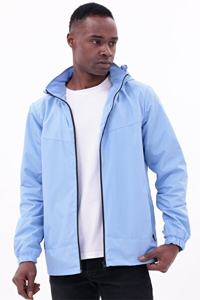 freemen Ανδρικό μπλε αποσπώμενο παλτό βροχής με κουκούλα