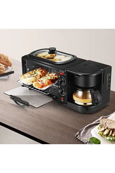 OEM Multifunctional 3-in-1 breakfast appliance, lid included, oven, grill, coffee filter
