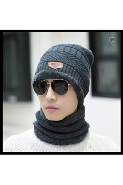 Miro Power ST set gray beanie + neck warmer, unisex