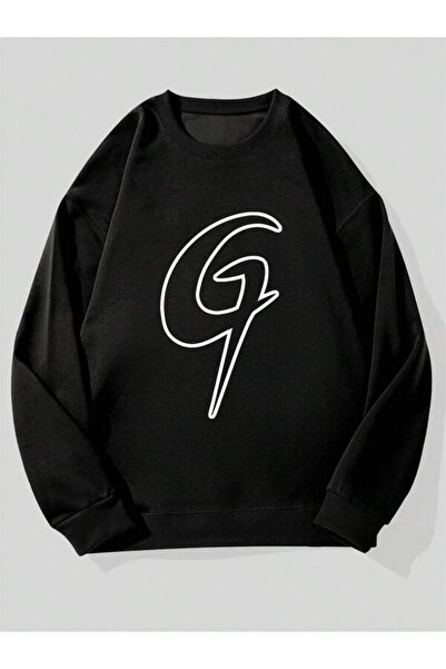 Ritec Hanorac oversize unisex cu imprimeu minimalist cu litera G