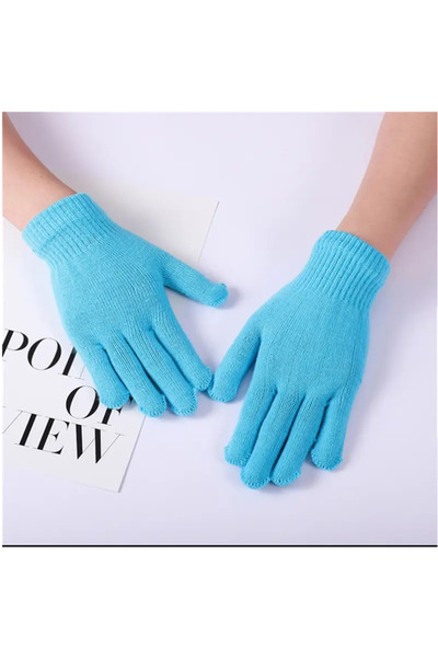 eleven market Winter Knit Women's Gloves Light Blue Gloves