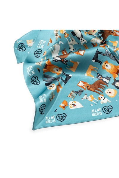 All We Need Is Pets Atâtea bandane de mătase albastră atât de drăguțe pentru câini și iubitori de animale de companie
