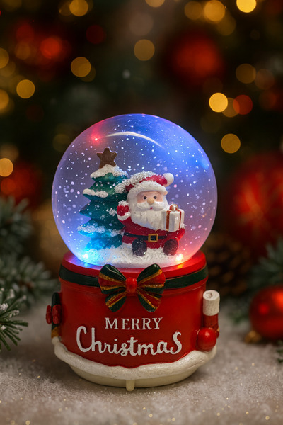 CHANCE GİFT Noel Baba Yılbaşı Led Işıklı Otomatik Kar Püskürtmeli Müzikli Kar...