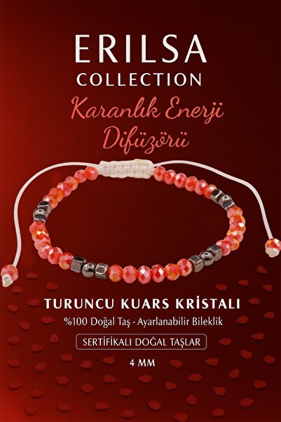 Erilsa سوار حماية معتمد لنشر الطاقة في الظلام - كريستال الكوارتز البرتقالي وح...