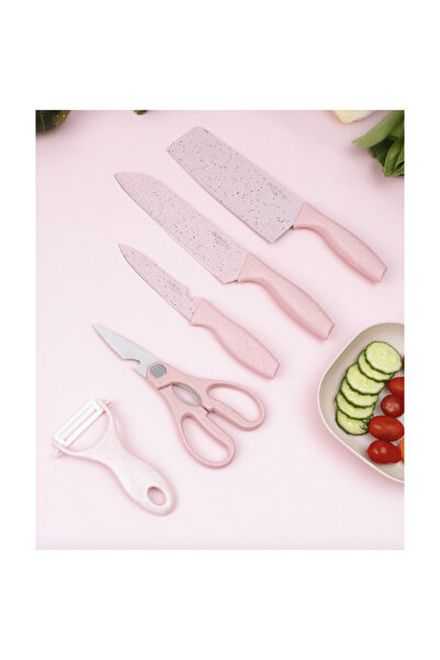 OEM 6-piece knife set - chef, bread, cleaver, paring, scissors, fruit & vegetable - 3Cr13 alloy, antia