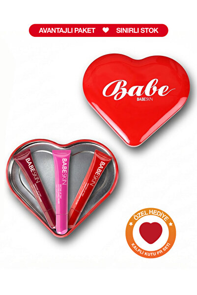 Babeskin Lip Balm Set PR Kutu Hediyeli I Pamuk Şekeri I Çilek I Kiraz I Nemlendirici I Dudak Parlatıcı I Tint