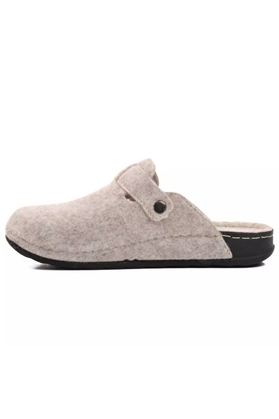 BENTO K-9548 Beige Color Felt Women's Winter House Slippers