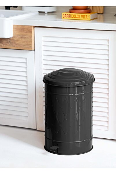 RİVO HOME DECOR Prism Trash Can Kitchen Black 37 Lt