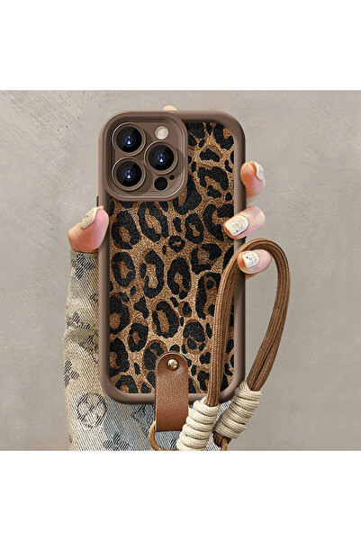 OSG iPhone 15 Pro Max Compatible Premium Camera Protection Phone Case with Leopard Pattern Bracelet