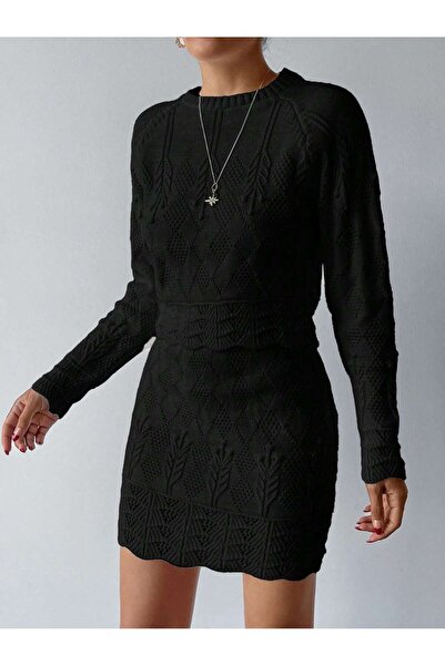 EFENDİX Plus Size Lace-Like Knit Sets