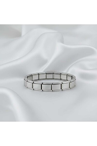 stainless steell Italyan Charm Bileklik Paslanmaz Çelik Silver Unisex