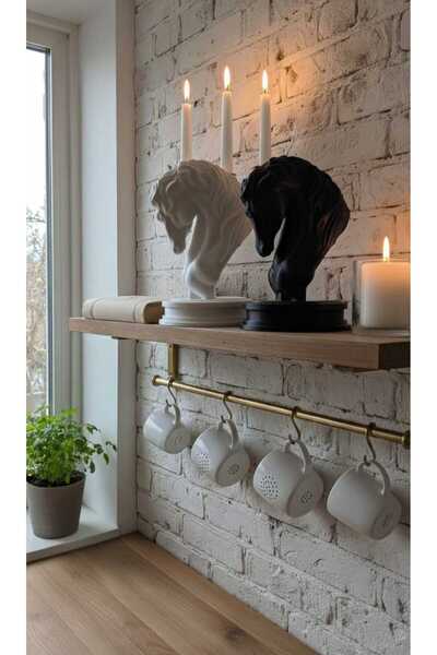 Storizaa Modern Tasarım Siyah & Beyaz İkili At Heykeli Seti (12x20 cm)Siyahın Asaleti, Beyazın Zarafeti