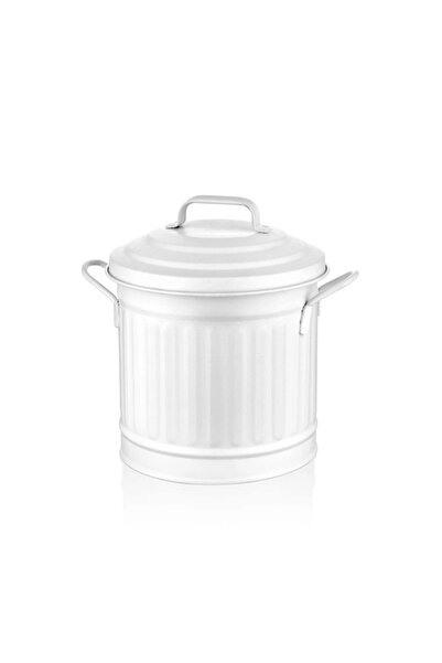 RİVO HOME DECOR Garbage Bin Bench White 4 Lt Glv0308